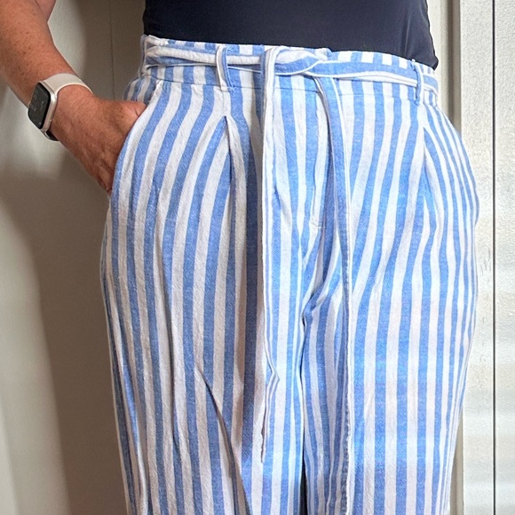 Tommy Hilfiger Women’s Striped Paperbag-Waist Wide-Leg Pants linen - Picture 5 of 8